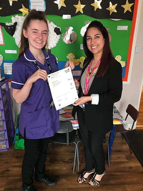 College Student Celebrates Success - Katie Cowgill pictured here with her tutor Ayeh Rakhshani