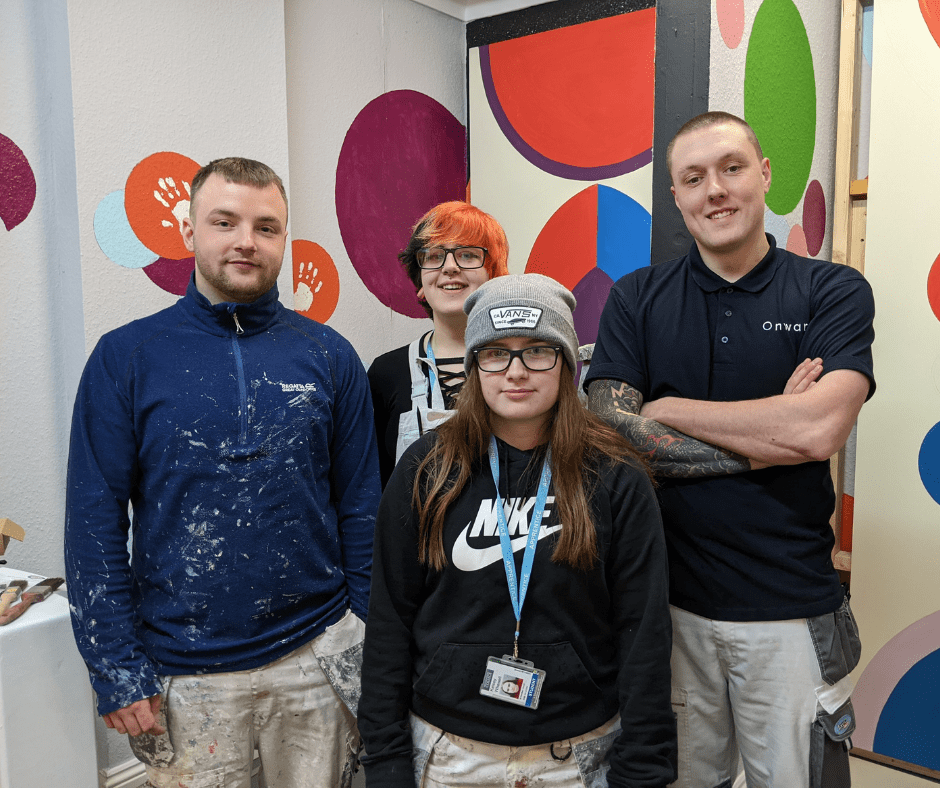 Painting and Decorating competitors from Accrington and Rossendale College